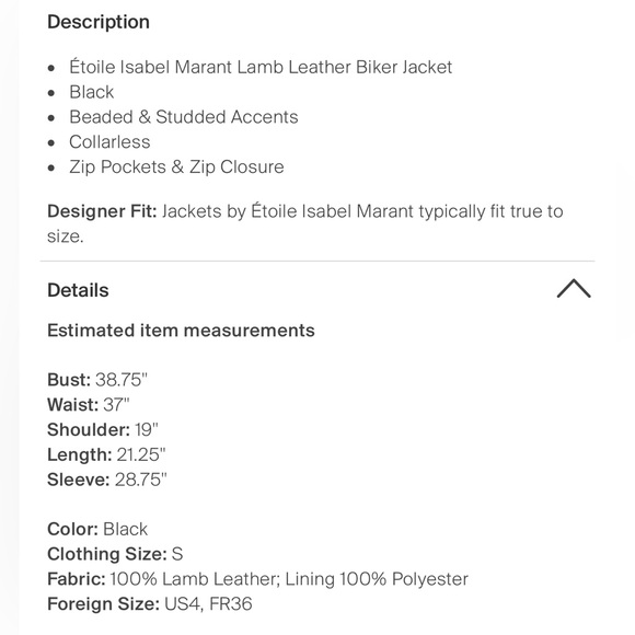 Etoile Isabel Marant lamb leather studded jacket - Picture 4 of 4